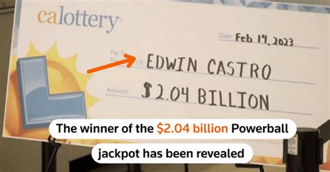 edwin castro|Winner of record $2 billion Powerball jackpot is .